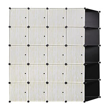 WOLTU Guardaroba Grande DIY Armadio a Cubo, Mobiletto Portaoggetti, Scarpiera Componibile e Modulare, per Stanzino e Ripostiglio, Nero+Bianco SR0102she