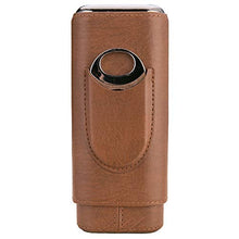 Sigaro Cassa del Cuoio Genuino, Cigar Box Legno di Cedro Allineato Cigar Holder Sigari Proteggere dalla Collisione, Portatile Viaggi Mini Box (Brown), per 3 Sigari,Marrone