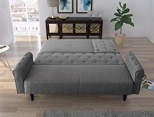 Divano chaise longue Chester 267cm, convertibile in letto, reversibile, grigio.