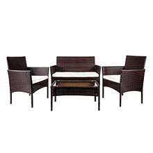 YOUKE Pezzi in Rattan mobili da Giardino Divano Set di tavoli e sedie da Giardino, Veranda - Brown