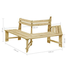 E E-NICES Panchina da Giardino 240 cm in Legno di Pino Impregnato