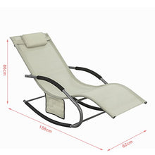 SoBuy OGS28-MI, Poltrona Dondolo, Sdraio Relax, Sedia a Sdraio, con Taschina, Beige