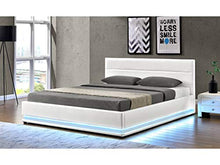 Habitat et Jardin Letto LED con Contenitore Anastasia - 140 x 190 cm - Bianco