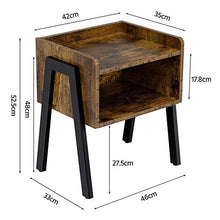 Yaheetech Set di 2 Comodini Camera da Letto Comodino da Notte Tavolino Impilabile Industriale Tavolino da Divano Vintage con Scomparto da SalottoTavolini Marrone Rustico 46 x 33 x 53 cm