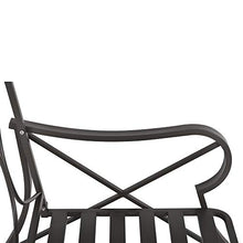 Outsunny Set Tavolino e Sedie da Giardino a Dondolo con Cuscini, Ripiano in Vetro e Struttura in Acciaio Beige