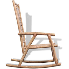 vidaXL Sedia a Dondolo da Esterno Giardino in Bamboo Relax Poltrona Oscillante