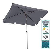 QUICK STAR Ombrellone da balcone, 200 x 125 cm, rettangolare, pieghevole, grigio