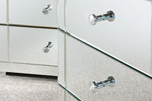 My-Furniture - Lucia - 2 Comodini a Specchio in Vetro temprato e con Tre cassetti - Serie Chelsea
