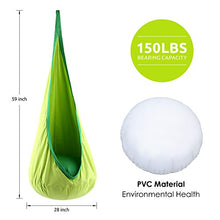 Eggdel Hammock del cotone del bambino con il cugino di plastica gonfiabile supporto fino a 70kg - Verde