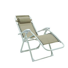 Sedia sdraio pieghevole esterno reclinabile - zero gravity con poggiatesta per il tuo relax (Bianco - tortora)