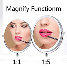 WZDD Specchio da Trucco da Parete, Specchio Cosmeticocon Luce LED E Ingrandimento 1x / 5X, Specchio Ingranditore da Trucco, con Rotazione a 360 °