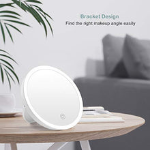 Kasimir Specchio da Trucco con Luce LED Specchio Cosmetico Illuminato Portatile Specchio Makeup Professionale Touch Screen per Trucco Camera da Letto Rasatura e Viaggio - Il Giro, Bianco