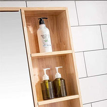 KSW_KKW Bagno degli specchi a Parete di Legno Solido Bagno Specchio Specchio con mensola Rack Bagno a Parete Governo di immagazzinaggio Armadi