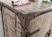 MASSIVMOEBEL24.DE Tokyo #204 Comó in Legno di Mango e Ferro - Laccato/Marrone 90x40x85