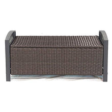 BOPP - Scatola portaoggetti da giardino con coperchio, impermeabile, per protezione solare, da giardino, in rattan, per il tempo libero, adatto per esterni, balcone, cortile, giardino