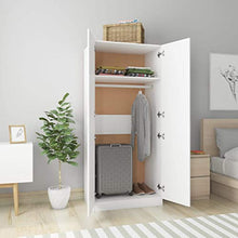 Tidyard Armadio Bianco 80x52x180 cm in Truciolato