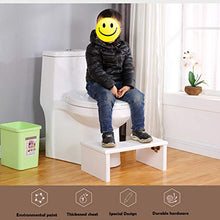 Sgabello per WC in legno massiccio, antiscivolo, multifunzionale, con poggiapiedi per WC e WC