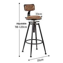 LYRWISHJD - Sedia da bar con schienale regolabile, altezza 98 – 120 cm, in ecopelle, stile retrò, in metallo, per cucina e caffè, colore: blu