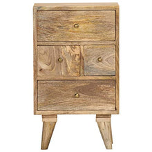 SKM Comodino 36x30x60 cm in Legno Massello di Mango