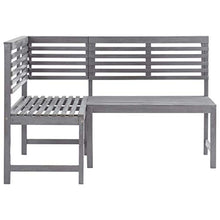 FAMIROSA Panca da Giardino ad Angolo Grigia 140 cm Legno Massello Acacia