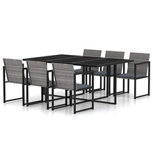vidaXL Set da Pranzo per Esterni 7 pz con Cuscini in Polyrattan Grigio