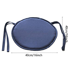 Bechases - Cuscino rotondo per sedia, con lacci, per casa, ufficio, giardino, patio, bar, confezione da 2 Blu
