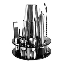 YLJB Strumenti per La Preparazione di Cocktail BARTANDER Kit 20 Pezzi Boston Cocktail Shaker Set Rotante Suit da Staffa Rotondo per Bevande Miste Jigger per Cena Portatile
