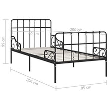 SKM Giroletto con Doghe Nero in Metallo 90x200 cm (18.1kg)