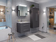Set di mobili da bagno Firenze 70 (4 parti/C) antracite e armadio a specchio
