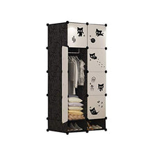 WCY Armadio Portatile Cartoni Animati Armadio Armadio di stoccaggio modulare Fai da Te Organizer Robusto e Sicuro (2 Stili) Armadio Combinato (Dimensioni: 111x47x111cm) yqaae (Size : 76x47x165cm)