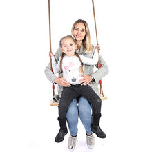 Buyfunny01 - Altalena in legno con forte corda regolabile, per adulti e bambini, per interni ed esterni