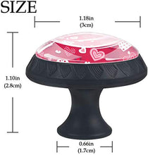 Rosa Love Hearts Pattern Red Pomelli per Porta Set di 4 Pomelli per Mobili Manopole per Cassetti Cucina Armadio Vetro