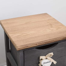 Rebecca Mobili Comodino Shabby Chic con 2 Cassetti, Legno paulownia, Grigio - Art. RE4558