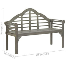 VidaXL - Panca da giardino in legno di acacia solido, 135 cm, colore: Grigio