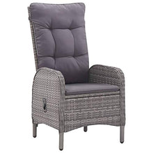 SKM Set da Pranzo da Giardino 3 pz in Polyrattan e Acacia Grigio