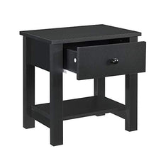 [en.casa] Comodino da Letto con Un cassetto 40 x 29,7 x 41,5cm Nero