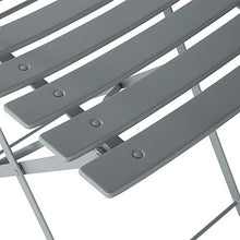 Beliani Set da Esterno 3 Pezzi Tavolino e 2 Sedile Pieghevoli in Metallo Grigio Fiori