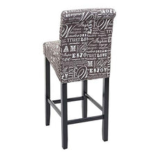 Mendler Sgabello HWC-C33 Lounge Legno Tessuto - Grigio con Scritte Piedi Scuri