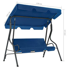 vidaXL Panca Dondolo da Giardino con Baldacchino e Cuscini Comodo Relax Stabile Elegante Altalena Telaio in Acciaio Verniciato Blu Scuro in Tessuto