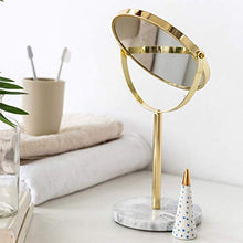 LLG Household Items& Double Sided ingrandimento Trucco dello Specchio, Oro Dressing Table Specchio 180 Gradi Rotazione Libera Migliore for Il Bagno o Camera da Letto del Piano d'appoggio