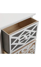 Cassettiera 4 cassetti, naturale, grigio e bianco