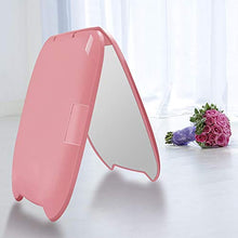 DKee Mini Portatile Orecchie di Gatto LED Specchio Trucco 2 Volte Con Trucco Piccolo Specchio Di Bellezza Specchio Vanity Specchio Rosa
