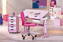 Inter Link Cassettiera con Ruote Laminato, Bianco e Rosa