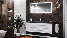 Set da bagno Damo 130 2 parti incl. granito India Black 1 foro in bianco lucido