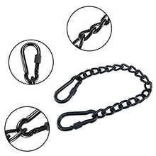 Sinzau - Catena di prolunga per poltrona sospesa, in acciaio inox, con due moschettoni, colore: Nero