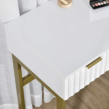 homcom Toeletta da Camera in MDF e Metallo, Tavolo per Trucco con 3 Cassetti 100x40x76cm Bianco e Oro