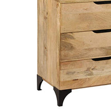 FAMIROSA Cassettiera in Legno Massello di Mango 140x45x80 cm