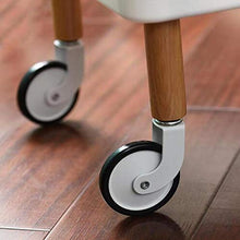 YIN YIN Carrello per Ripiani Carrello con ripiano, ripiano for Camera da Letto Mobile in Legno di bambù Mobile Mobile Flessibile con Carrello da Viaggio, Bianco, 50X35X59CM Carrello a rulli