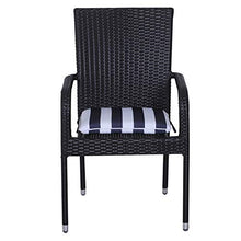 Outsunny Set 6 Cuscini per Sedia Sfoderabili 100% Poliestere 42x42x5cm Bianco e Blu
