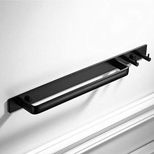 Gabriera, Portasciugamani da parete con 2 ganci, in alluminio, per bagno e cucina, 15,2 cm Nero